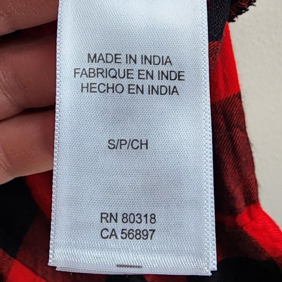 Lucky Brand Red/Black Plaid Brushed Flannel Button Down Shirt Size Small - Picture 8 of 16